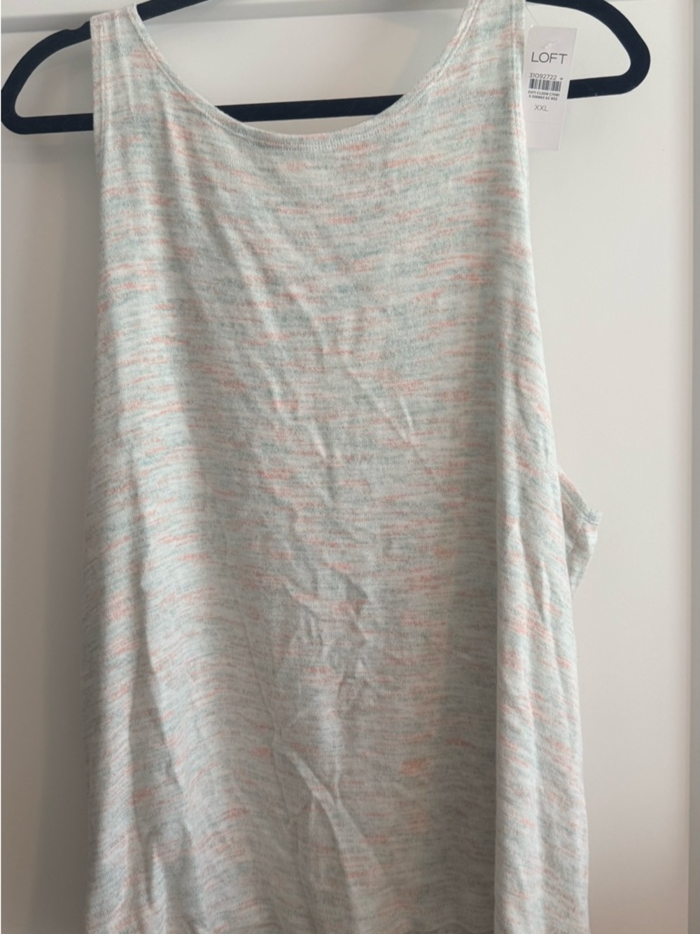 LOFT Mint and Peach Heathered Tank Top